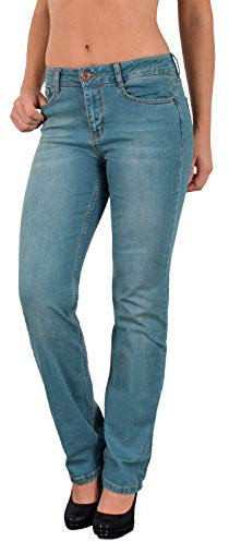 ESRA Damen Jeans Stretch Jeans Damen High Waist Jeans Straight bis Übergröße G400