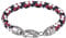 Tommy Hilfiger Casual Core Herren Armband Edelstahl Silber, Leder Blau/Rot/Weiß 19 cm