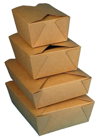 Pro DP 200-600 Bio Foodboxen Take away Snackbox Pastabox Lunchbox mit Faltverschluss Bio Frischfaser fettdicht biologisch abbaubar recycelbar (Braun, 2000ml 197x140x64mm 200St.)