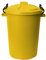 50L 50 Litre Heavy Duty Plastic Clip Lock Lid Bin - Yellow, Single Bin - for Indoor or Outdoor Use for Collection of Rubbish, Waste or Storage of Animal Feed.
