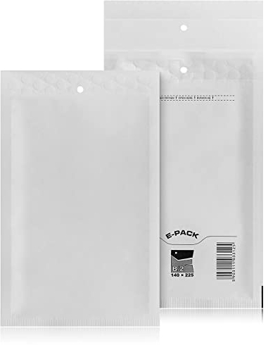 B2 200 St. Luftpolstertaschen Versandtaschen E-PACK B/2 Weiß 140×225 Luftpolsterumschlag