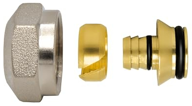 VARIOSAN Klemmverschraubung für 20 x 2 mm Heizrohr 14290, 2 Stück, 3/4, für Hahnblöcke und Fußbodenheizung, Eurokonus