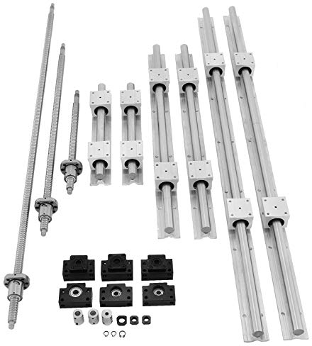 VEVOR Linearschiene SBR20, Linearlager-Gleitset 300, 600,1000 mm Lineare Schienen, Linearlagerschiene mit 3 Kugelumlaufspindeln von C7, Horizontale Linearführung für Automatisierungsmaschinen