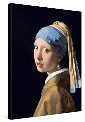 PICANOVA – Jan Vermeer – Girl with a Pearl Earing 30x40cm – Bild auf Leinwand – Premium Kunstdruck Auf 2cm Holz-Keilrahmen Für Schlaf- Und Wohnzimmer – Klassische Kunst