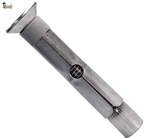 BricoLoco Taco anclaje metálico acero 10.9 inoxidable A-2 de expansión con tornillo DIN 7991 cabeza avellanada. Para pared, techo, suelo, trx, toldo... (50, 10x100 (para broca 12 mm.))