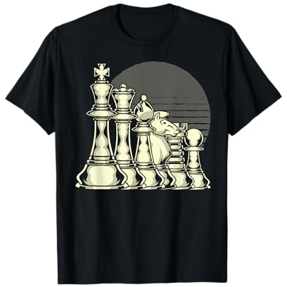 Gioco Da Tavolo Idea Regalo Giocatore Di Scacchi Maglietta Retro Scacchi Unisex Ragazzi Nero Scacchi Manica Corta S