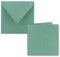 25x Quadratisches Faltkarten Set aus Kraft-Papier in Eukalyptus-Grün 15 x 15 cm - Doppel-Karten und Briefumschläge aus Recycling-Papier - Serie Umwelt