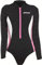Cressi Women's Termico Lady 2mm One-Piece Swimsuit Long Sleeves Woman in High Stretch Neoprene, Black/Pink/White, L
