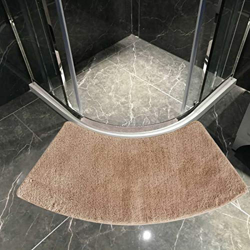 Ledph Duschvorleger Runddusche, rutschfest Duschvorleger Eckdusche, Waschbar Badteppich Eckdusche, Mikrofaser, rutschfeste Unterseite, Beige (Anthrazit),61 * 143cm