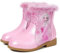 YOSICIL Stivali Invernali Bambine e Ragazze Scarponcini Pelle Bambina Scarpe Principessa Stivaletti Caldo Frozen Partito Paillettes da Ragazza Antiscivolo Pelle Bootie Ragazze,Rosa35EU