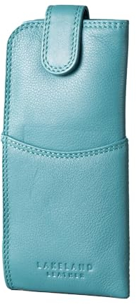 Real Leather Slim Glasses Case in Teal Green genuine leather spectacle pouch ladies men
