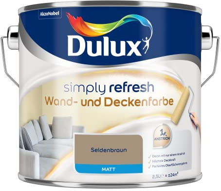 Dulux Simply Refresh Wand- und Deckenfarbe - Seidenbraun - 2,5 Liter - Erfrischende, langlebige Innenfarbe für ein schönes Zuhause
