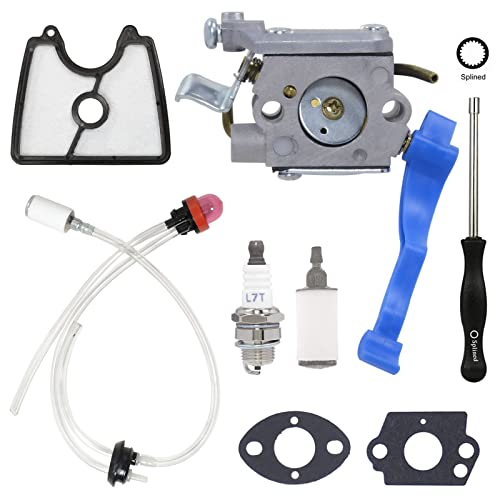 NIMTEK 590460102 Carburatore per soffiatore Husqvarna 125B 125BX 125BVX sostituisce 545081811 Zama C1Q-W37 con filtro aria 545112101 581798001 Kit tubo carburante