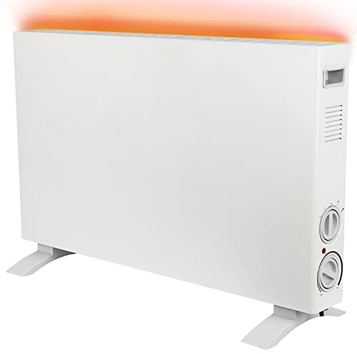 Elektroheizung energiesparend| Konvektor Heizung 1250/2000 Watt | Abschaltautomatik Frostwächter Überhitzungsschutz| Standheizung weiß (Standheizung 68x45 cm)