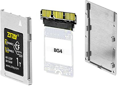 ZITAY CFexpress Adaptateur NVMe type B vers SSD M.2 1 To pour Canon R5 R5C 1DX Mark III C300 C500 Nikon Z6 Z7 Z9 D5 D6 D500 Panasonic GH6 S1 S1R Fuji X-H2S