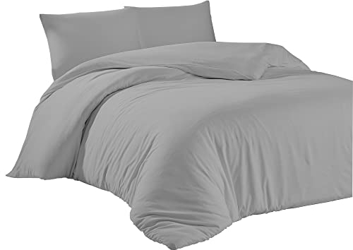 Livessa Bettwäsche 155x220 3teilig Baumwolle - Bettwäsche mit Reißverschluss: Bettbezug 155x220 cm + 2er Set Kissenbezug 40 x 80 cm, Oeko-Tex Zertifiziert, aus%100 Baumwolle Jersey (140 g/qm)