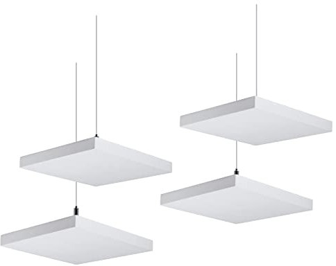 TroyStudio Lot de 4 panneaux acoustiques de plafond – 30,5 x 30,5 x 3,0 cm – Panneaux muraux épais en fibre de verre à suspendre pour bureau, cinéma maison, studio d'enregistrement