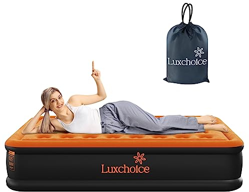 Luxchioce Lit Gonflable électriques 2 Personnes Matelas Gonflable avec Pompe électrique intégrée Matelas Gonflable pour lit d'invité Haut de Gamme pour Le Camping ou la Maison