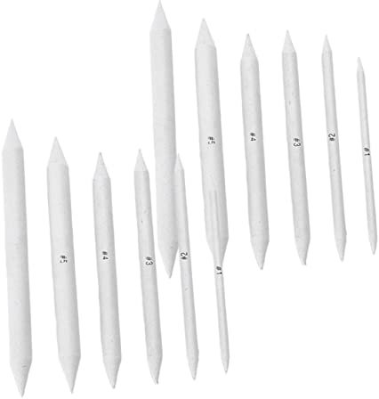 COHEALI Blending Stumps 2 Sets 12PCS Paper Stumps for Drawing Sketch Pencil Rapid Thin Charcoal Pastel Graphite