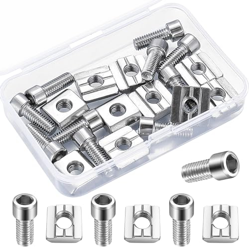 Dadi T-M6, 10 Pezzi Serie 3030 Set di Dadi T M6, Tipologia B, dadi scorrevoli con viti esagonali, in acciaio inox, per scanalature di estrusione profilo in alluminio, Serie standard 30 - M6