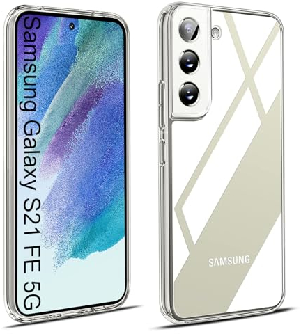 Elekpia Crystal Clear Hülle Kompatibel mit Samsung Galaxy S21 FE 5G, Anti-Fingerabdruck Anti-Vergilbungs Handyhülle, Kratzfest Stoßfest Durchsichtig Schutzhülle, TPU Case, Dünn Cover (Transparent)