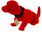 Kremers Schatzkiste Wackeldackel Auto Rot 19cm Nostalgische Deko aus Deutschland Wackelkopf Hund Figur für Hutablage - Lustiges Geschenk für Autoliebhaber - Retro Büro Deko