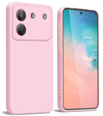WBWONE Case for ZTE Blade A54, Slim Non-Slip Flexible Soft TPU Protective Shock Absorption Cover Soft Lining Phone Shell Bumper - Pink