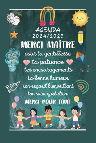 Cadeau Maitre D'école: Agenda Professeur Semainier Original , merci enseignant , fin d’année remerciement