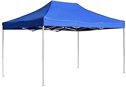 ZEYUAN Profi-Partyzelt Faltbar Aluminium 4,5x3 m Blau Pavillon, Faltpavillon, Gazebo, Überdachung Garten, Sonnenschutz Zelt, Poolzelt, Pop Up Zelt, Pergola