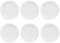 Tradineur - Pack de 6 platos de postre, vidrio opal, modelo Toledo, resistentes, vajilla de cocina, aptos para lavavajillas (Blanco - Ø 20 cm)