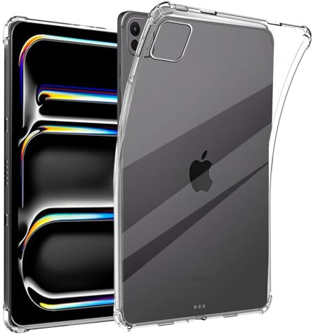 carinacoco Clear Case for iPad Pro 11 inch 2024, Ultra Transparent Soft TPU Protective Cover, Lightweight Flexible Silicone Shockproof Rugged Back Cover for iPad Pro 11 inch 2024