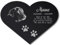 Paule Black Personalisierter Tier Herz Grabstein Grabschmuck mit Foto Gravur - Acrylglas Schwarz Hochglanz 300 x 225 mm - wetterfest, für Hund, Katze und alle Haustiere, individuelles Foto und Text