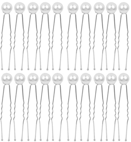 EOYVAIL Clips de pelo,Pinzas para el cabello con perlas, pinzas para el cabello de boda para mujer, pinzas para el cabello con perlas en forma de U para bodas, fiestas de graduación (20 piezas)