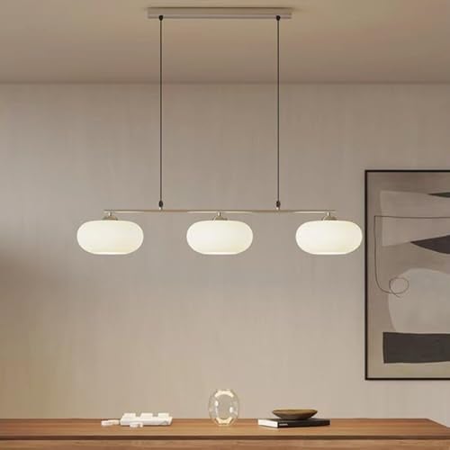 Kreative Pendelleuchte Skandinavischer Stil Hängeleuchte Lampenschirm Milchglas Pendellampe 3-flammig Beleuchtung E27 Höhenverstellbar Hängelampe Esszimmer Schlafzimmer Wohnzimmer Kronleuchter(Silber)