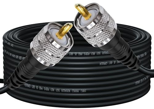 YOTENKO CB Coax Cable 50FT, Low Loss CB Antenna Cable Coax PL259, L200 Coaxial (LMR200 Equivalent), Flexible & Durable - 50 Ohm, for Ham Radio Antenna HF/VHF