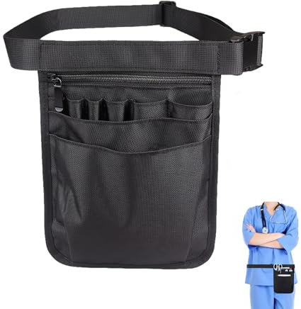 Gürteltasche Krankenschwester, Pflege zubehör Tasche, Multifunktionale Gürteltasche Arbeit Krankenschwester Tasche, Verstellbarer Arbeitstasche Schwarz Werkzeuggürtel-Tasche für Damen und Herren