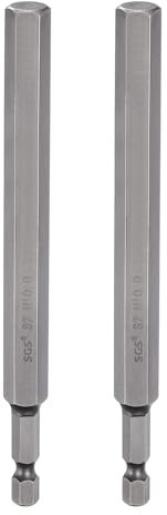 sourcing map 2pcs H10.0 Hex Head Drill Bit Wrench 10mm Metric Flat Tip 1/4 Hex Shank 200mm (8) Long Magnetic Hexagonal Screw Driver Socket Industrial Screwdriver Power Bits