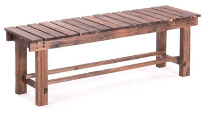 YZMJXNYY GartenBank, Holzbank Outdoor Rustikal, Sitzbank Holz, Parkbank Outdoor Bank, Wetterfest Gartenmöbel, Balkonbank Us Massivholz, für Eingangsbereich, Veranda, Hinterhof(120cm/47.2in)