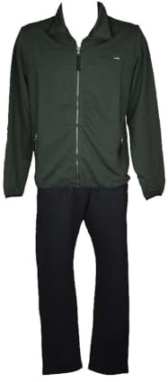 F.lli Campagnolo Tuta uomo DYNAMIC completo tempo libero estiva aperta con zip pantalone con tasche e polsino articolo 8E77446, 716W Verde scuro - navy, XL