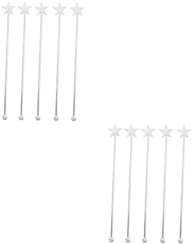 PRETYZOOM 2 Sätze Barzubehör-dekorationsstab Rührstäbchen Für Cocktailgetränke Discokugel-getränkerührer Cocktails Kaffeemühle Handhaben Pumps Sieb Edelstahl 304 Wiederverwendbar 5 Stück * 2
