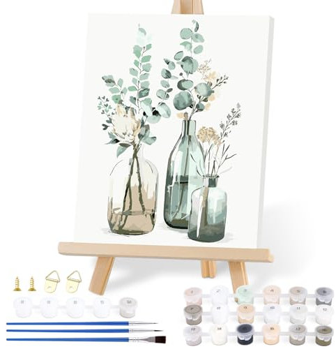 MINISOISO Pintura por Números Flor para Adultos, Kit de Pintura al Óleo por Número, Pintura Digital Dibujada a Mano, Pintura de Flor DIY al Óleo con Pintura y Pincel (57 x 47 cm, Sin Marco)