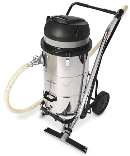 Steinbock Öl- und Spänesauger | 3.500 Watt | 78 l Fassungsvermögen | Unabhängige Motoren zur flexiblen Steuerung | Siebkorb zur Fest-Flüssig-Trennung | Kippfahrgestell