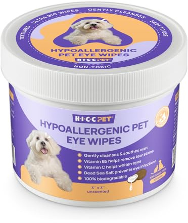 HICC PET Lot de 97 lingettes nettoyantes pour les yeux de chien sans odeur