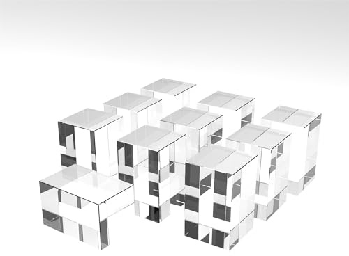 Ciezeical Lot de 10 blocs de cristal vierges K9 - 50 x 50 x 80 mm - Spécialement conçus pour la gravure laser 3D - Brique en verre transparent