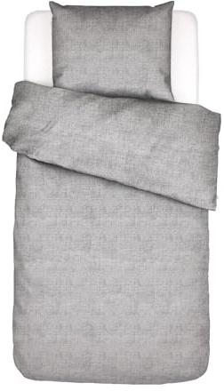 ESSENZA Bettwäsche Jule Anthrazit, 135x200 cm + 1x 80x80 cm - 100% Bio-Baumwolle 114TC - Uni