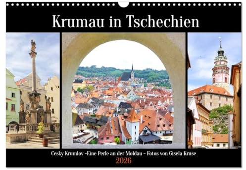 Krumau in Tschechien (Wandkalender 2026 DIN A3 quer), CALVENDO Monatskalender: Ein Besuchermagnet in Südböhmen an den Flussschleifen der Moldau (CALVENDO Orte)