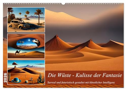 Die Wüste - Kulisse der Fantasie (Wandkalender 2026 DIN A2 quer), CALVENDO Monatskalender: Fantasievolle und surreale Wüstenlandschaften (CALVENDO Natur)