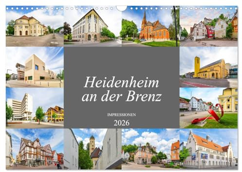 Heidenheim an der Brenz Impressionen (Wandkalender 2026 DIN A3 quer), CALVENDO Monatskalender: Stimmungsvolle Bilder einer wunderschönen Stadt (CALVENDO Orte)