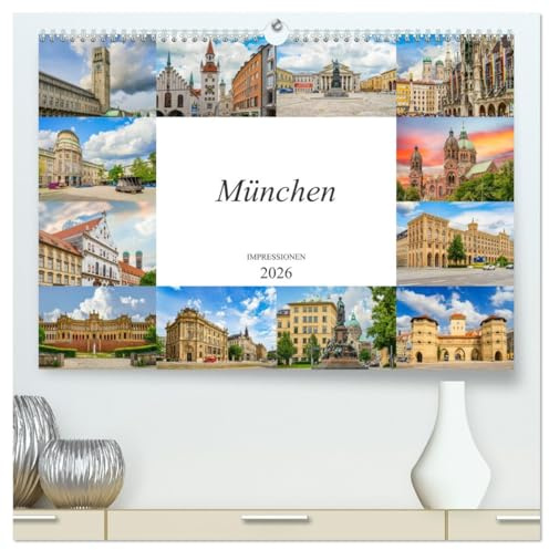 München Impressionen (hochwertiger Premium Wandkalender 2026 DIN A2 quer), Kunstdruck in Hochglanz: Zwölf wunderschöne Bilder der bezaubernden Landeshauptstadt München (CALVENDO Orte)