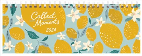 Tischquerkalender Collect Moments 2024: 1 Woche 2 Seiten; Tischkalender mit Sprüchen und viel Platz für Notizen; Format: 29,8 x 10,5 cm